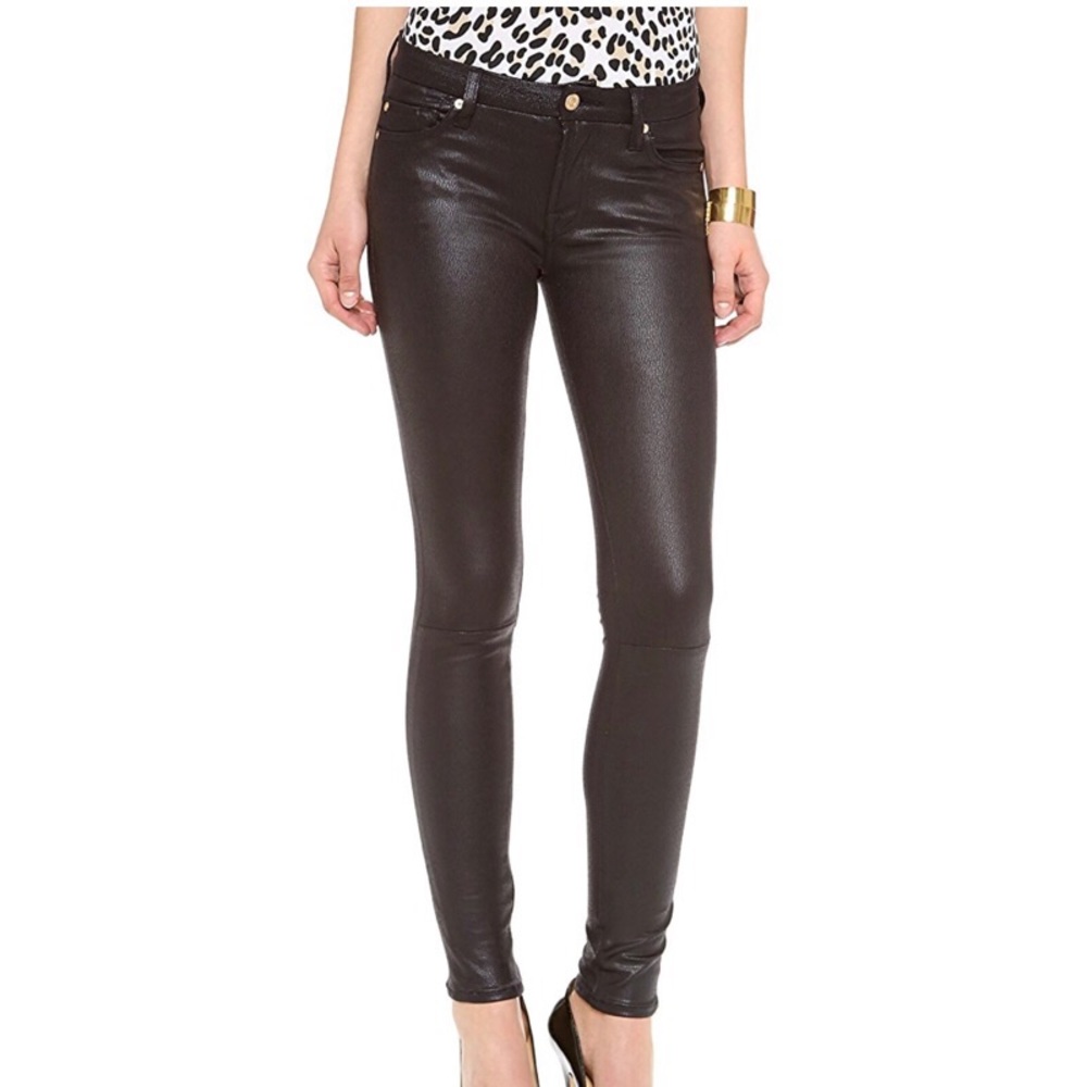 7 For All Mankind Faux Crackle Leather Skinny pant